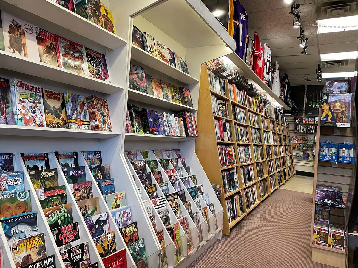 Inside Curious Comics store